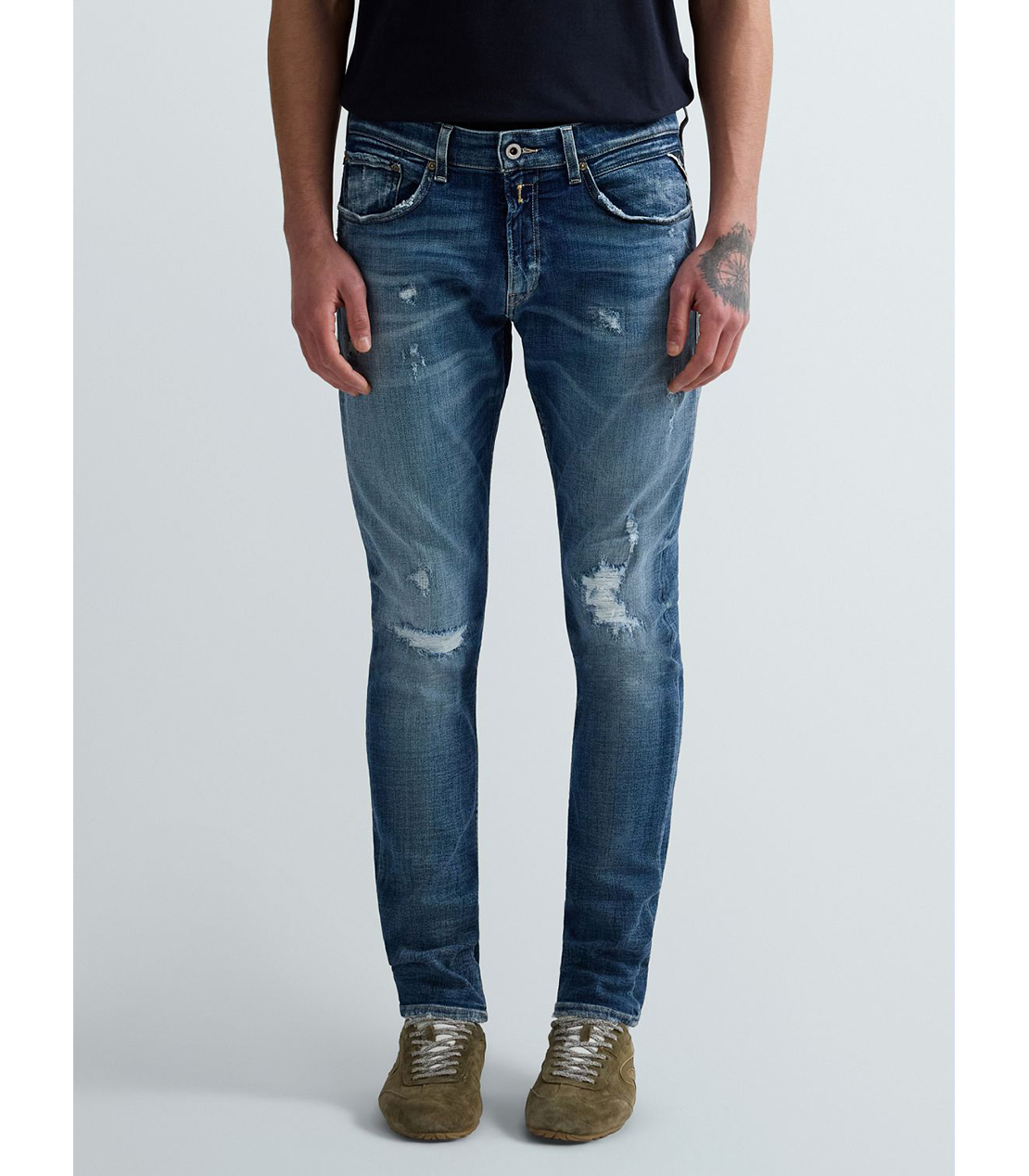 スキニーENNYS Aged10 オーガニックコットンパワーストレッチデニム 詳細画像 ブルー 1